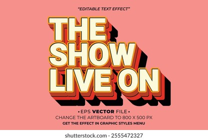 The Show Live On text effect editable effect