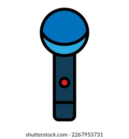 Show microphone line icon isolated on white background. Black flat thin icon on modern outline style. Linear symbol and editable stroke. Simple and pixel perfect stroke vector illustration.