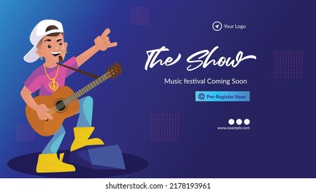The show music festival landscape banner design template.