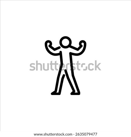 show off gesture outline icon. arrogant person line art illustration.