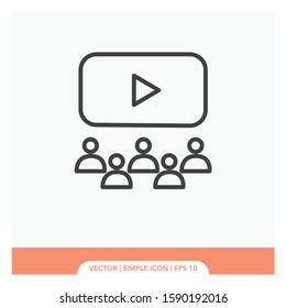 Show off with video presentations Icon Vector Illustration