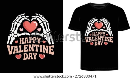 Show off your dark romantic side with this “Happy Valentine Day” skeleton heart T-shirt. Featuring detailed skeleton hands forming a heart around bright red and pink hearts, this bold design pops against the black tee and is perfect for Valentine’s Day, anniversaries, date night, or any day you want to celebrate love with a spooky twist. Great gift idea for gothic, punk, emo, and alternative style lovers—ideal for couples, boyfriends, girlfriends, husbands, and wives who prefer creepy-cute over classic.