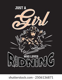 Demuestra tu pasión con nuestra camiseta "Just a Girl Who Loves Riding", diseñada para las mujeres que viven de la emoción del viaje. Ya sea en una motocicleta o una bicicleta, esta camiseta celebra a los intrépidos