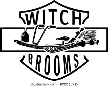 Show off your totally bitchin broom stick  with this design.  This cut file features a Harley Davidson spoof with a motorcyle like witch's broom.  svg