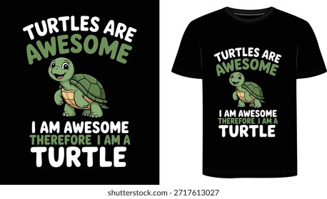 Muestre su orgullo de tortuga con esta divertida y linda camiseta de "Las tortugas son increíbles - Soy increíble, por lo tanto, soy una tortuga"! Con una tortuga de dibujos animados sonriente y un texto inteligente y divertido, esta camiseta es una opción perfecta para los amantes de los animales, los fanáticos de la tortuga y cualquiera que disfrute de un buen juego de palabras.