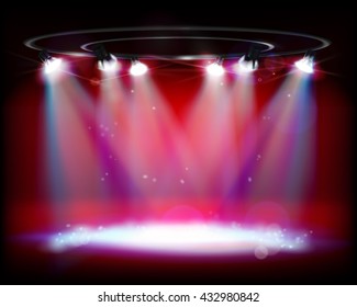 The show on the stage. Vector illustration.