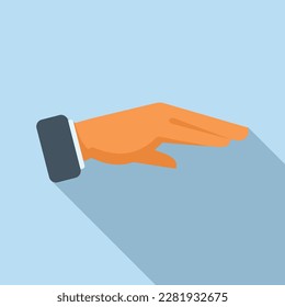 Show palm icon flat vector. Arm gesture. Up point