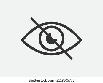 Show password icon, eye symbol. Vector vision hide from watch icon. Secret view web design element.