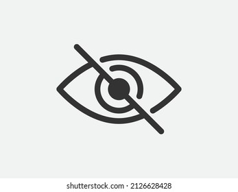 Mostrar icono de contraseña, símbolo ocular. La visión vectorial se oculta del icono de reloj. Elemento de diseño web de vista secreta.