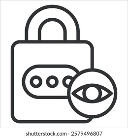 Show Password Icon Lineal Style. Vector Illustration Graphic Design