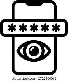 Mostrar Contraseña Contraseña Inicio de sesión Cerradura Ojo Smartphone Seguridad Protección 14766