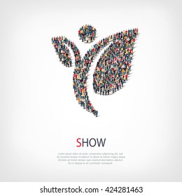 show people sign 3d