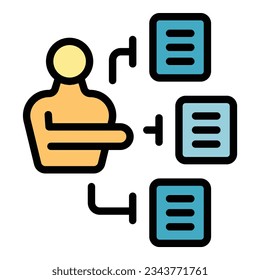 Show scheme icon outline vector. Hall event. Fair trade color flat