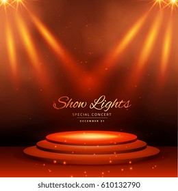 show spot lights with podium background