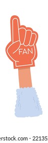 Show support flat icon Fun foam finger Motivational word