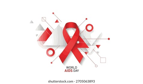 Show support with this striking World AIDS Day awareness ribbon design. Perfect for healthcare campaigns and global awareness initiatives.