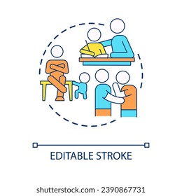 Show support to your child concept icon. Do not ignore kid problems. Give emotional support abstract idea thin line illustration. Isolated outline drawing. Editable stroke