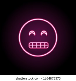 Show teeth neon icon. Simple thin line, outline vector of emoji icons for ui and ux, website or mobile application