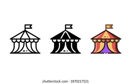 Show tent icon. With outline, glyph, and filled outline styles