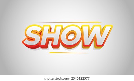 show text with 3d vector style
