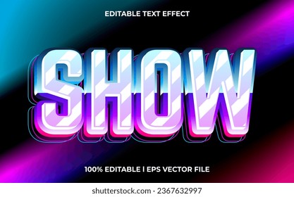 Show text effect editable video cover and banner text style, 3d typography template