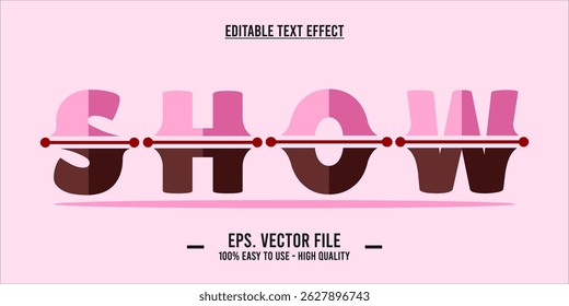 Show Text Effect in Pink Geometric Typography with Dotted Line Decoration