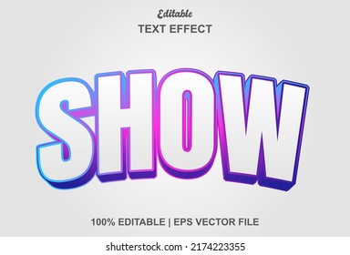 Show Text Effect With White And Editable.