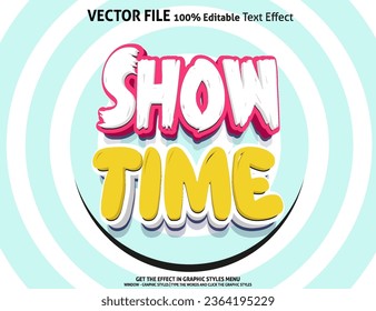 Show Time 3D editable text effect template