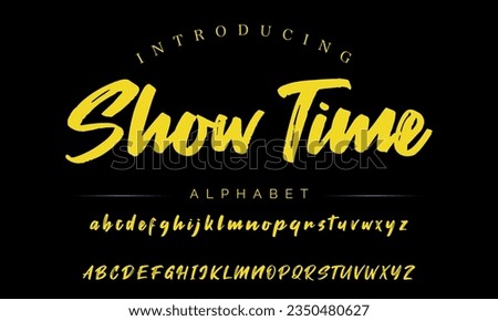 Show Time brush alphabet duo. Vector script. Stock photo © 