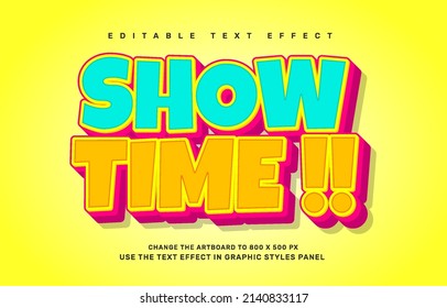 Show time editable text effect template