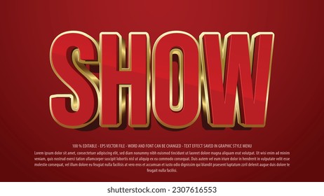 Show time editable text effect with 3d style use for celebrate event
