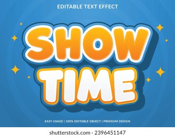 show time editable text effect template use for business brand and logo