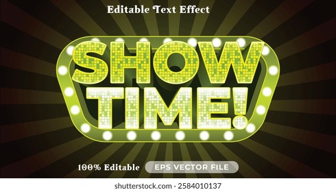 show time editable text effect modern color shiny. glow Text style effect