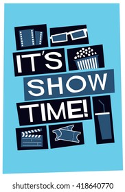 It's Show Time (Film Poster Vector Illustration)