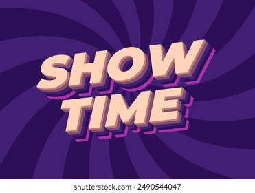 Zeit anzeigen. Texteffekt-Design im 3D-Stil mit guten Farben