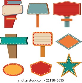 Show time vector theater sign banner