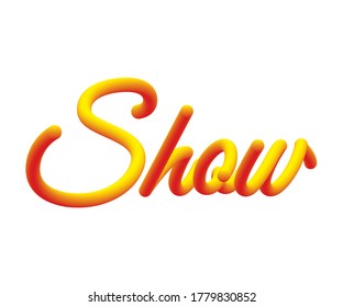 Show word written in script font on white backgeound