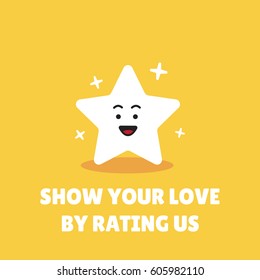 Show your love rating concept. Cute rating star concept. Vector illustration. flat design.