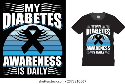 Show your support for diabetes awareness with this unique and viral t-shirt design! The design features a bold and eye-catching graphic of the diabetes awareness ribbon, along with the text.

