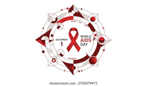 Mostre o seu apoio ao Dia Mundial da AIDS com este design geométrico moderno e impressionante. Aumentar a conscientização e promover a educação em 1º de dezembro.