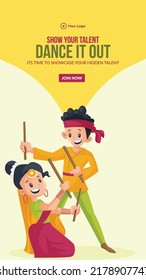 Show your talent dance it out portrait template design. 