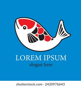 Showa Koi fish line art. Koi fish japanese logo vector element