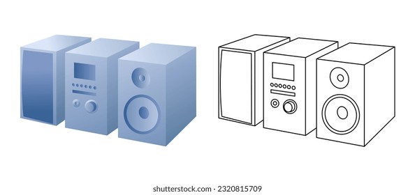 Showa retro Japanese mini components. Vector illustration icon material