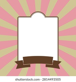 Showa Retro Square Frame Background in Pink and Lime Green
