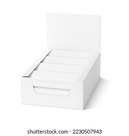 Showbox filled with bars mockup. Vector illustration isolated on white background. Easy to use for your product. EPS10.	