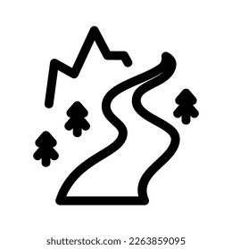 Showcase the beauty and elegance of your design with this stunning Black and White river Icon. Perfect for graphic designs, logos, mobile apps, posters and more. 
