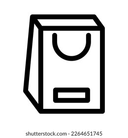 Showcase the beauty and elegance of your design with this stunning Black and White paper bag Icon. Perfect for graphic designs, logos, mobile apps, posters and more. 
