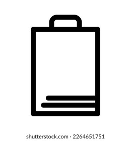 Showcase the beauty and elegance of your design with this stunning Black and White paper bag Icon. Perfect for graphic designs, logos, mobile apps, posters and more. 
