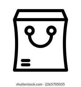 Showcase the beauty and elegance of your design with this stunning Black and White paper bag Icon. Perfect for graphic designs, logos, mobile apps, posters and more. 
