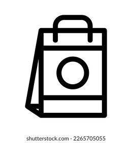 Showcase the beauty and elegance of your design with this stunning Black and White paper bag Icon. Perfect for graphic designs, logos, mobile apps, posters and more. 
